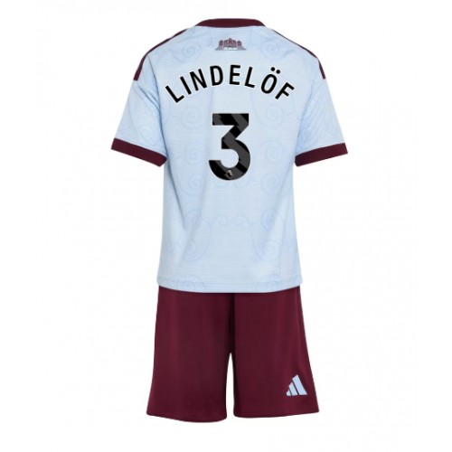 Aston Villa Victor Lindelof #3 Kolmas Peliasu Lasten 2026-27 Lyhythihainen (+ Lyhyet housut)